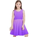 Cotton Candy Pink To Indigo Violet Linear Gradient Kids  Skater Dress View1