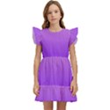 Cotton Candy Pink To Indigo Violet Linear Gradient Kids  Winged Sleeve Dress View1