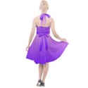 Cotton Candy Pink To Indigo Violet Linear Gradient Halter Party Swing Dress  View2
