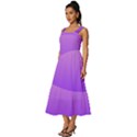 Cotton Candy Pink To Indigo Violet Linear Gradient Square Neckline Tiered Midi Dress View2