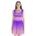 Indigo Violet To Cotton Candy Pink Linear Gradient Split Back Mini Dress  View1