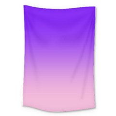 Indigo Violet To Cotton Candy Pink Linear Gradient Large Tapestry