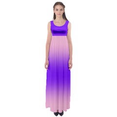 Cotton Candy Pink To Indigo Violet Bilinear Gradient Empire Waist Maxi Dress
