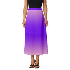 Cotton Candy Pink To Indigo Violet Bilinear Gradient Classic Midi Chiffon Skirt