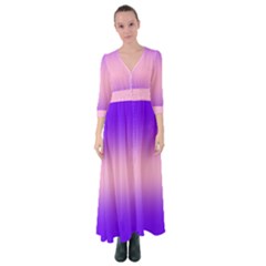 Indigo Violet To Cotton Candy Pink Bilinear Gradient Button Up Maxi Dress