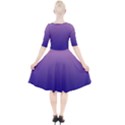 Cotton Candy Pink To Navy Blue Linear Gradient Quarter Sleeve A-Line Dress With Pockets View2