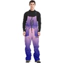Cotton Candy Pink To Navy Blue Linear Gradient Men s Front Zip Ski And Snowboard Bib Pants View1
