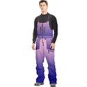 Cotton Candy Pink To Navy Blue Linear Gradient Men s Front Zip Ski And Snowboard Bib Pants View2