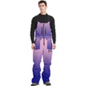 Cotton Candy Pink To Navy Blue Linear Gradient Men s Front Zip Ski And Snowboard Bib Pants View3