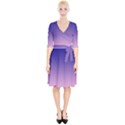 Navy Blue To Cotton Candy Pink Linear Gradient Wrap Up Cocktail Dress View1