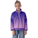 Navy Blue To Cotton Candy Pink Linear Gradient Kids  Half Zip Hoodie View1
