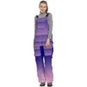 Navy Blue To Cotton Candy Pink Linear Gradient Women s Side Zip Front Pouch Ski And Snowboard Bib Pants	 View2