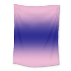 Cotton Candy Pink To Navy Blue Bilinear Gradient Medium Tapestry