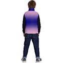 Cotton Candy Pink To Navy Blue Bilinear Gradient Kid s Button Up Puffer Vest View4