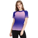 Cotton Candy Pink To Navy Blue Bilinear Gradient Women s Short Sleeve Rash Guard View1
