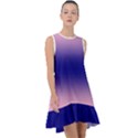 Cotton Candy Pink To Navy Blue Bilinear Gradient Frill Swing Dress View1