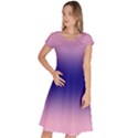 Cotton Candy Pink To Navy Blue Bilinear Gradient Classic Short Sleeve Dress View1