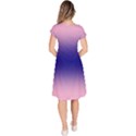 Cotton Candy Pink To Navy Blue Bilinear Gradient Classic Short Sleeve Dress View4