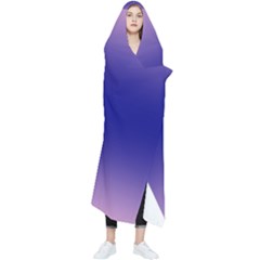 Cotton Candy Pink To Navy Blue Bilinear Gradient Wearable Blanket