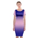 Navy Blue To Cotton Candy Pink Bilinear Gradient Classic Short Sleeve Midi Dress View1