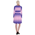 Navy Blue To Cotton Candy Pink Bilinear Gradient Long Sleeve Velvet Front Wrap Dress View2