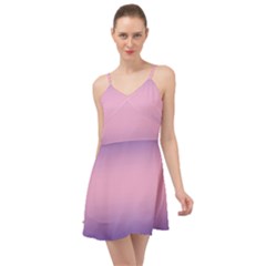 Navy Blue To Cotton Candy Pink Bilinear Gradient Summer Time Chiffon Dress