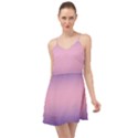 Navy Blue To Cotton Candy Pink Bilinear Gradient Summer Time Chiffon Dress View1