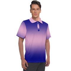 Navy Blue To Cotton Candy Pink Bilinear Gradient Men s Polo T-shirt