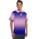 Navy Blue To Cotton Candy Pink Bilinear Gradient Men s Polo T-Shirt View1