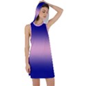 Navy Blue To Cotton Candy Pink Bilinear Gradient Racer Back Hoodie Dress View1