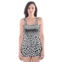 Black White Leopard Skater Dress Swimsuit View1