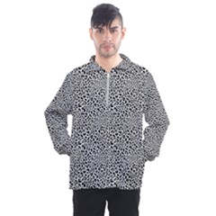 Black White Leopard Men s Half Zip Pullover