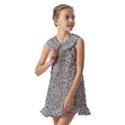 Black White Leopard Kids  Pilgrim Collar Ruffle Hem Dress View2