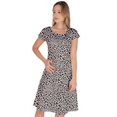 Black White Leopard Classic Short Sleeve Dress
