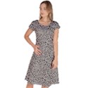 Black White Leopard Classic Short Sleeve Dress View1