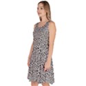 Black White Leopard Knee Length Skater Dress With Pockets View2