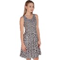 Black White Leopard Knee Length Skater Dress With Pockets View3
