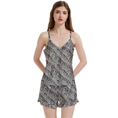 Silver Leopard V-neck Satin Loungewear Set