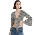 Silver Leopard Trumpet Sleeve Cropped Top View3