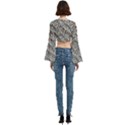 Silver Leopard Trumpet Sleeve Cropped Top View4