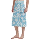 White Hibiscus and Dhari (blue) on Traditional Men s Hawaiian Lavalava View2