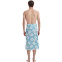 White Hibiscus and Dhari (blue) on Traditional Men s Hawaiian Lavalava View4