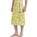 White Hibiscus flowers with Dhari (Yellow) on Traditional Men s Hawaiian Lavalava View2
