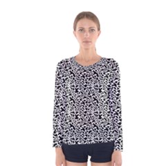 Black White Giraffe Pattern Women s Long Sleeve T-shirt