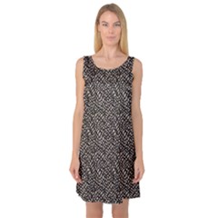 Brown Snake Pattern Sleeveless Satin Nightdress