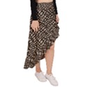 Brown Snake Pattern Asymmetrical Ruffle Hem Skirt  View3