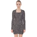 Brown Snake Pattern V-neck Bodycon Long Sleeve Dress View1