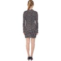 Brown Snake Pattern V-neck Bodycon Long Sleeve Dress View2