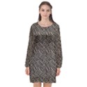Brown Snake Pattern Long Sleeve Chiffon Shift Dress  View1