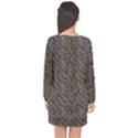 Brown Snake Pattern Long Sleeve Chiffon Shift Dress  View2